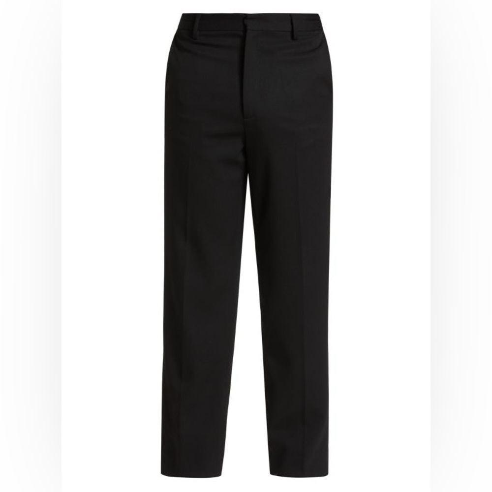 Nili Lotan Mens Wallin 100% Virgin Wool Black Trouser Pants Tapered Leg Office